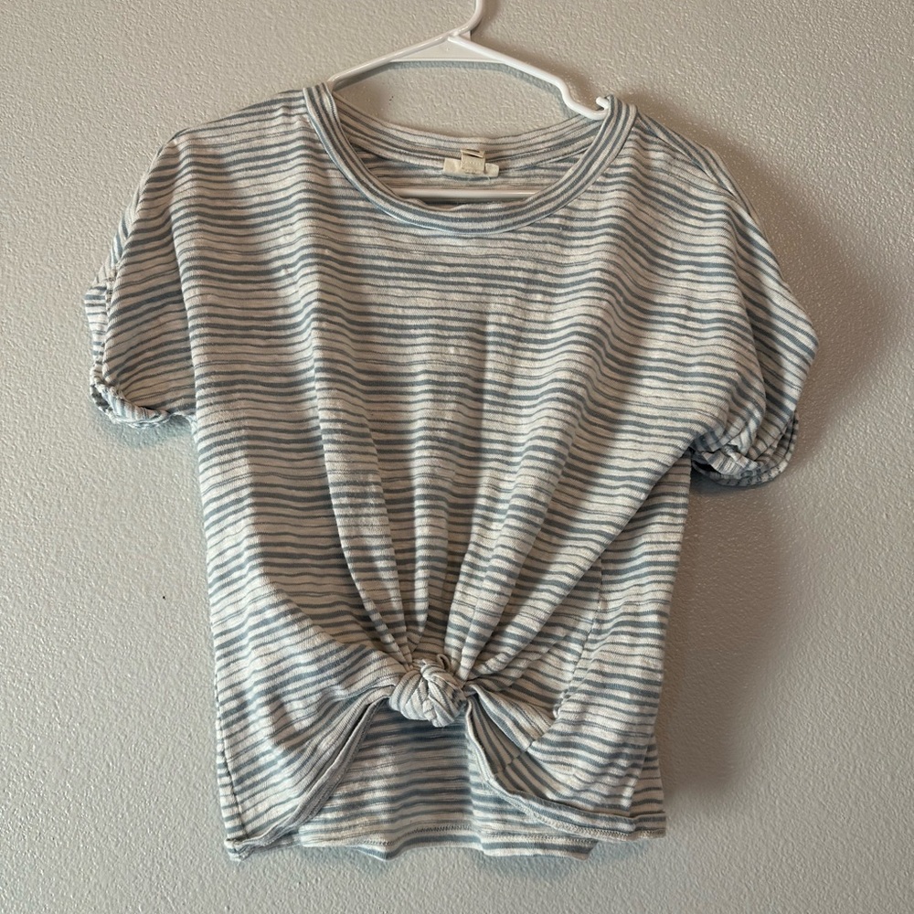Large blue and white striped shirt from a.n.a